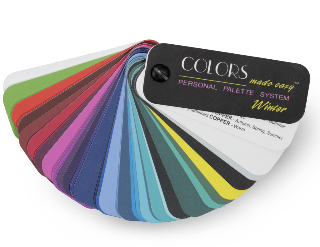 Colors Made Easy personal palette opened into a fan of color samples